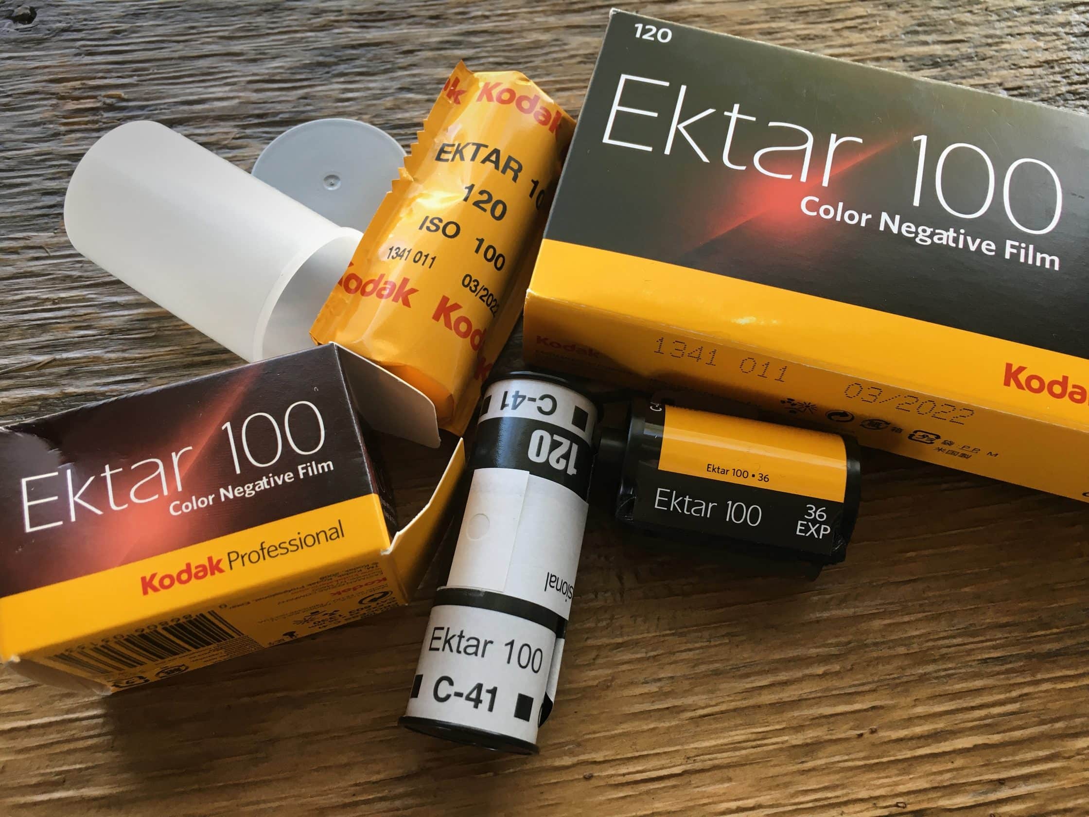 Rolls of Kodak Ektar film